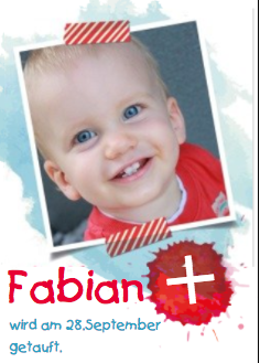 Schöne Einladung zur Taufe Ihres Sohnes!