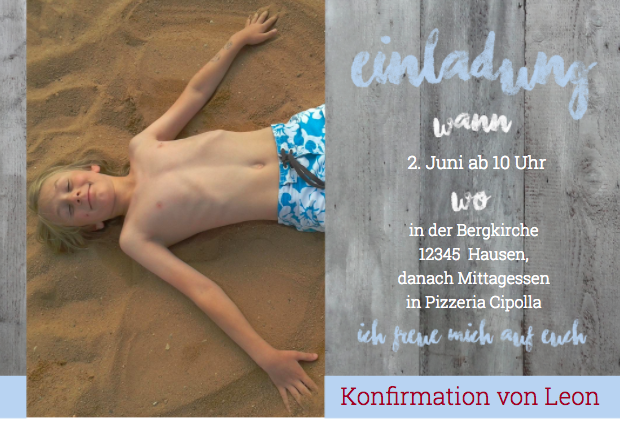 Einladung zur Konfirmation