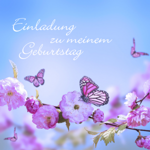 Schöne Einladung zum 75. Geburtstag mit Schmetterlingen