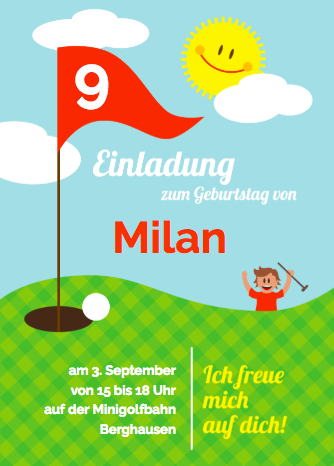 Minigolf Einladung