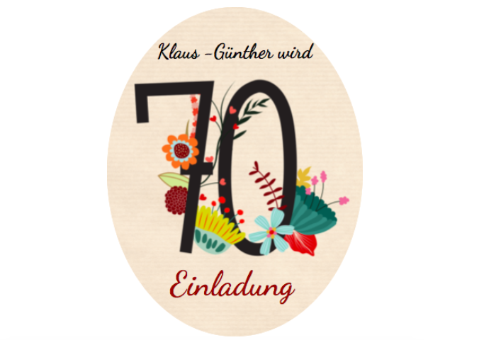 Einladung 70.Geburtstag