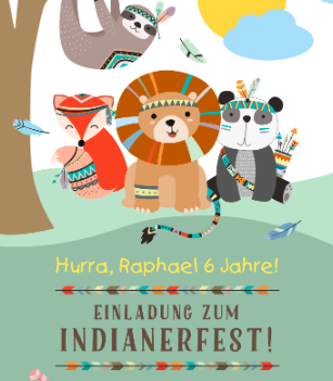 Einladung zum Indianergeburtstag