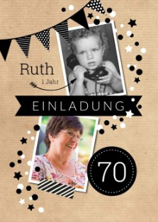 Für Einladung zum 70. Geburtstag