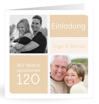 Fotocollage auf Einladungskarte