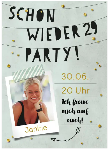 Einladung zum 30. Geburtstag