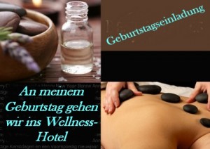 Einladung zum Geburtstag unter dem Motto Wellness