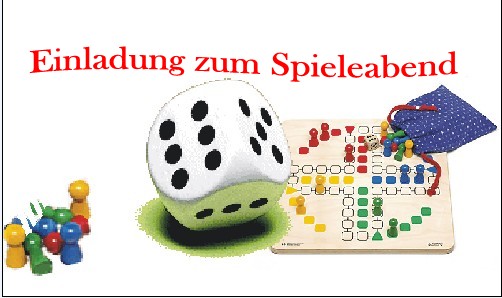 Laden sie zu Gesellschaftspielen ein mit der Einladung zum Spieleabend