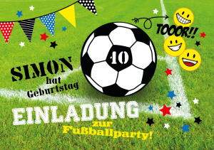 Fußball einladung mit Smileys