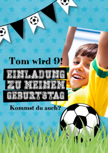 Fußball Einladung mit eigenem Foto